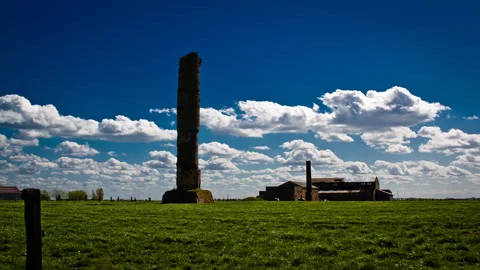 Remains of First World War : observatory tower timelapse Stock Footage 89802471
