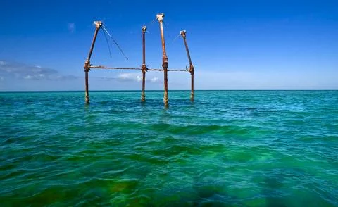 The remains of a fish camp in the Keys. Stock Photos