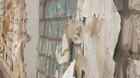With the remains of a house wall wallpaper Stock Footage 59873013