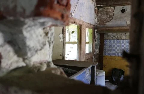 The remains of a kitchen Stock Photos