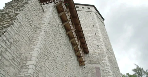 The remains of a medieval castle in paide estonia fs700 4k raw odyssey 7q Stock Footage
