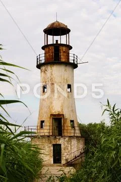 Remains Of An Old Lighthouse In Sulina Danube Delta Romania Medium Telephoto Stock Photos