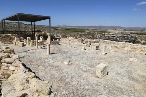 Remains of Religious and palatial complex from the Visigothic period in The.. Stock Photos