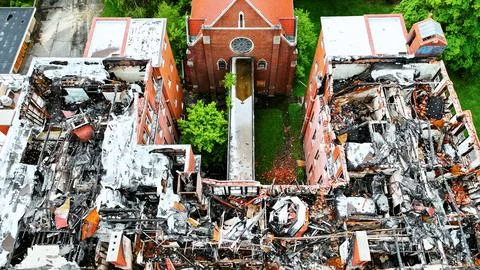 The Remains - St. Anthonys Convent - Syracuse, NY Stock-Fotos