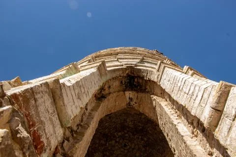 Remains of the structure and elements of architecture Ruin of Osten-Saken man Stock Photos