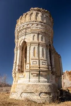 Remains of the structure and elements of architecture Ruin of Osten-Saken man Stock Photos