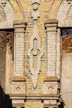 Remains of the structure and elements of architecture Ruin of Osten-Saken man Stock Photos