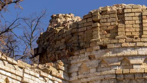 Remains of the structure and elements of architecture Ruin of Osten-Saken man Stock Photos