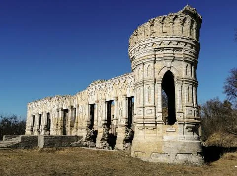 Remains of the structure and elements of architecture Ruin of Osten-Saken man Stock Photos