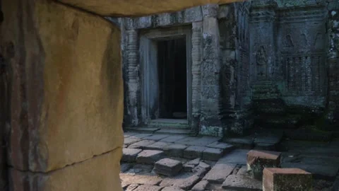 Remains of the temples of Angkor Wat, in Siem Reap, Cambodia Stock Footage 236173496