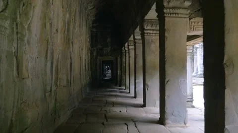 Remains of the temples of Angkor Wat, in Siem Reap, Cambodia Stock Footage 236186880