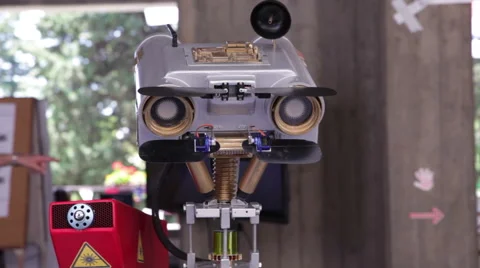 Remake of the robot Number 5, a.k.a. Johnny Five Stock Footage 64024238