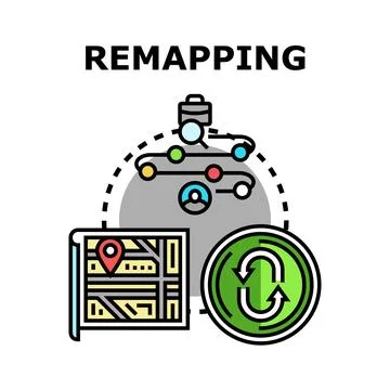 Remapping concept visualizing route optimization and business process Stock Illustration