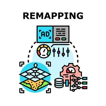 Remapping data for digital optimization and analytics processes Stock Illustration