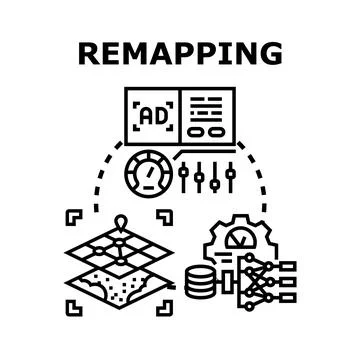 Remapping data for digital optimization and analytics processes Stock Illustration