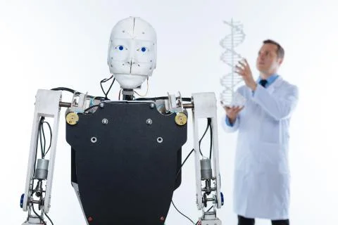 Remarkable scientist facing the future of human race 스톡 사진