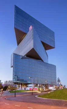 The remarkable shaped Amsterdam RAI Nhow Hotel Stock Photos