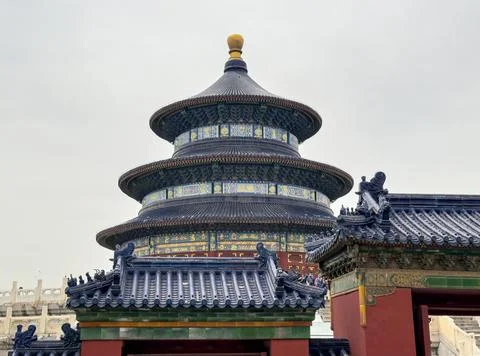 The remarkable Temple of Heaven Structure located in the city of Beijing, China Stock Photos
