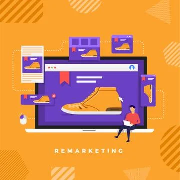 Remarketing digital marketing Stock Illustration