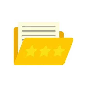 Remarketing star folder icon flat isolated Illustrazione stock