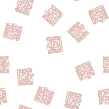 Remarketing strategy glyph seamless pattern Stock Illustration