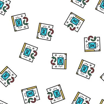 Remarketing strategy vector seamless pattern 스톡 일러스트