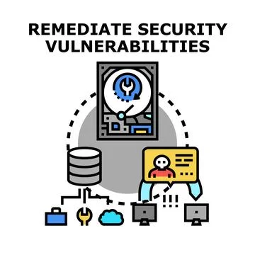 Remediating security vulnerabilities on digital data system イラスト素材