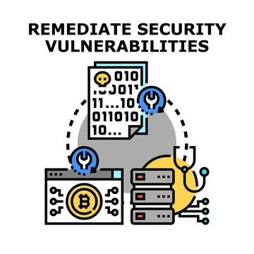 Remediating security vulnerabilities in digital systems and networks Stock Illustration