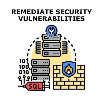 Remediating system security vulnerabilities and cyber threats Stock Illustration