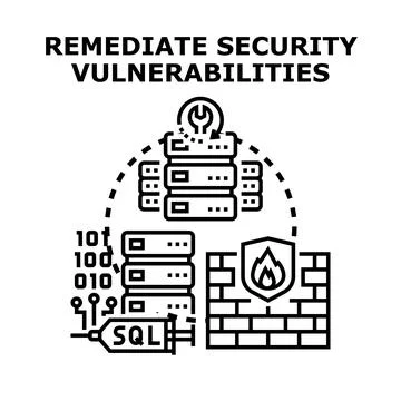 Remediating system security vulnerabilities and cyber threats Stock Illustration