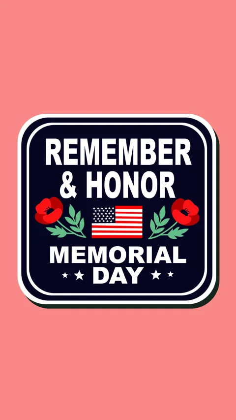 Remember and Honor Memorial Day Patriotic Sign Concept 스톡 동영상 333660996
