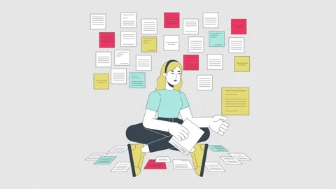 Remember everything line 2D animation Stock Footage 301240207
