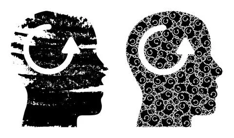 Remember Icon Recursion Mosaic and Grunge Textured Icon イラスト素材