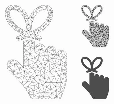 Remember Knot Vector Mesh Wire Frame Model and Triangle Mosaic Icon Stock Illustration
