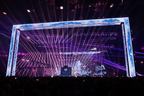Remember Monday performing at the Grand Final of Eurovision 2025 Stock Photos