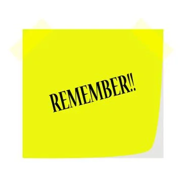 Remember note on a green note paper vector Stock Illustration