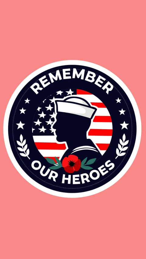 Remember Our Heroes Memorial Day Tribute with American Flag 스톡 동영상 333661819