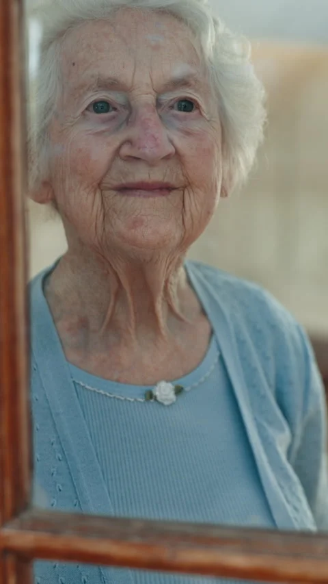 Remember, thinking and window with senior woman in retirement home for memories Stock Footage 333170761