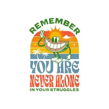 Remember, you are never alone in your struggles, Mental Health Awareness Stock Illustration