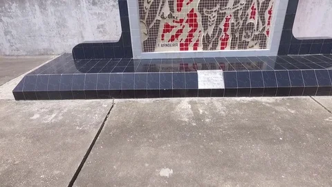 Rememberance wall in Ouidah Stock Footage 81070787