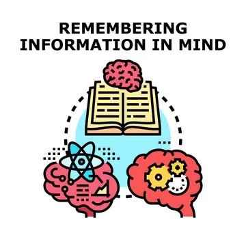 Remembering information in mind concept vector illustration Stock Illustration