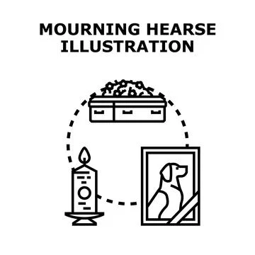 Remembering loved one and pet after casualty event Illustrazione stock