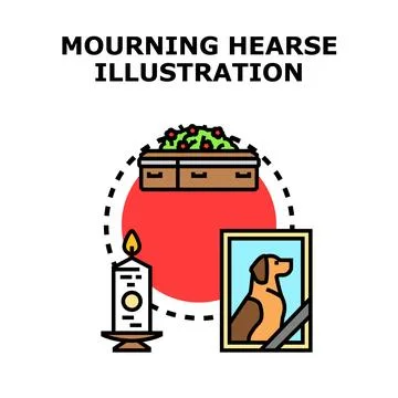 Remembering loved one and pet after casualty event Illustrazione stock