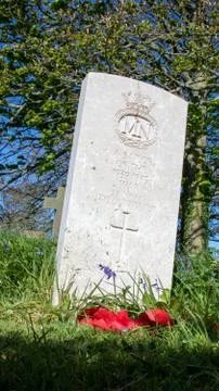 Remembrance, D Day tributes, Unknown soldiers grave &amp; headstone Foto stock