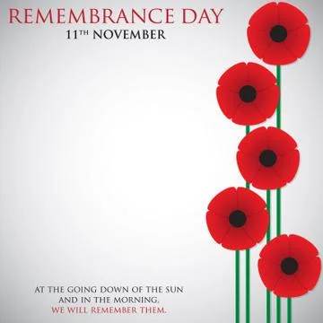Remembrance Day card in vector format. Stock Illustration