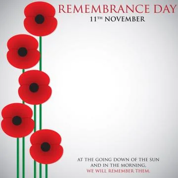 Remembrance Day card in vector format. Stock Illustration