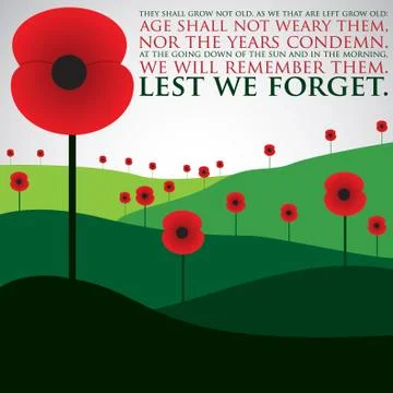 Remembrance Day card in vector format. Stock Illustration