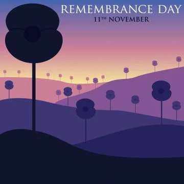 Remembrance Day card in vector format. Stock Illustration