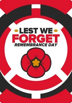 Remembrance Day. Lest we Forget. Remembrance poppy. Poppy day. Vector 库存插图