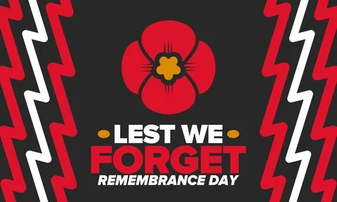 Remembrance Day. Lest we Forget. Remembrance poppy. Poppy day. Vector 库存插图
